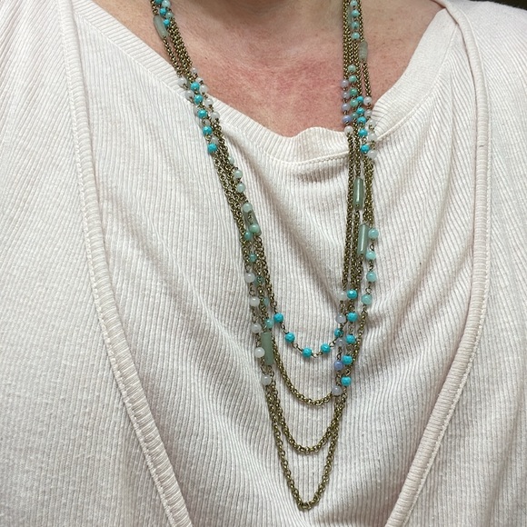 Adjustable chain and bead necklace - Picture 2 of 9